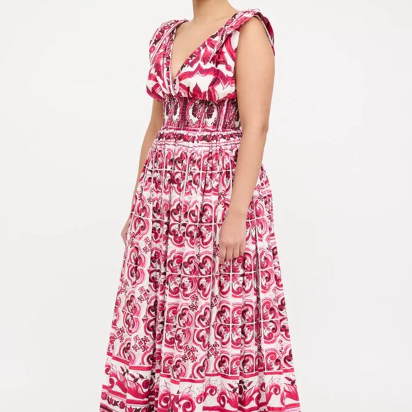 Dolce & Gabbana Floral Smocked Maxi Dress - Picture 1 of 7